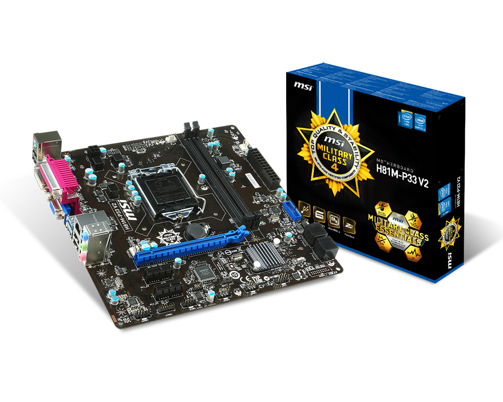 MSI H81M-P33 V2 Intel® H81 LGA 1150 (Socket H3) micro ATX