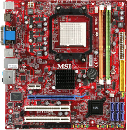 MSI KA780GM2 AMD 780G Socket AM2 micro ATX