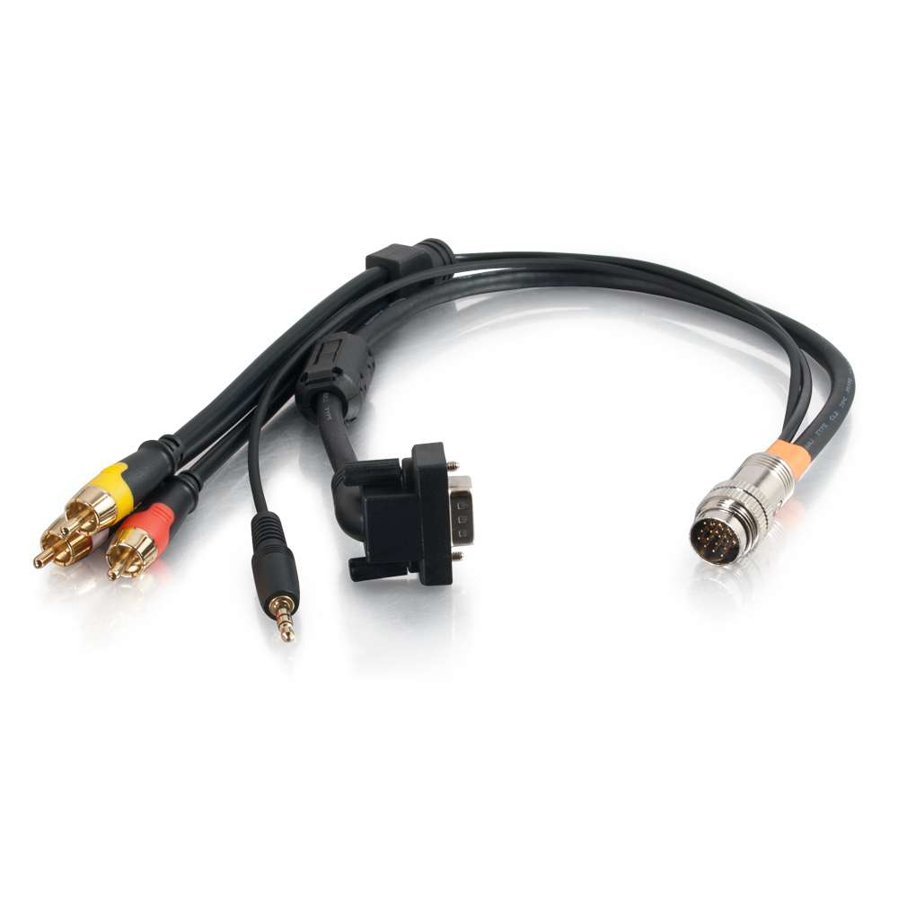 1.5FT RAPIDRUN VGA RIGHT ANGLE+ 3.5MM + COMPOSITE VIDEO + STEREO AUDIO FLYING LE