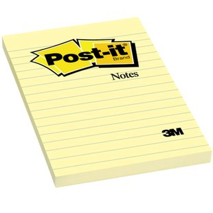 Notas 3M Post It 660 4x6 Rayado Color Amarillo 100 Hojas C/24 660 - 660