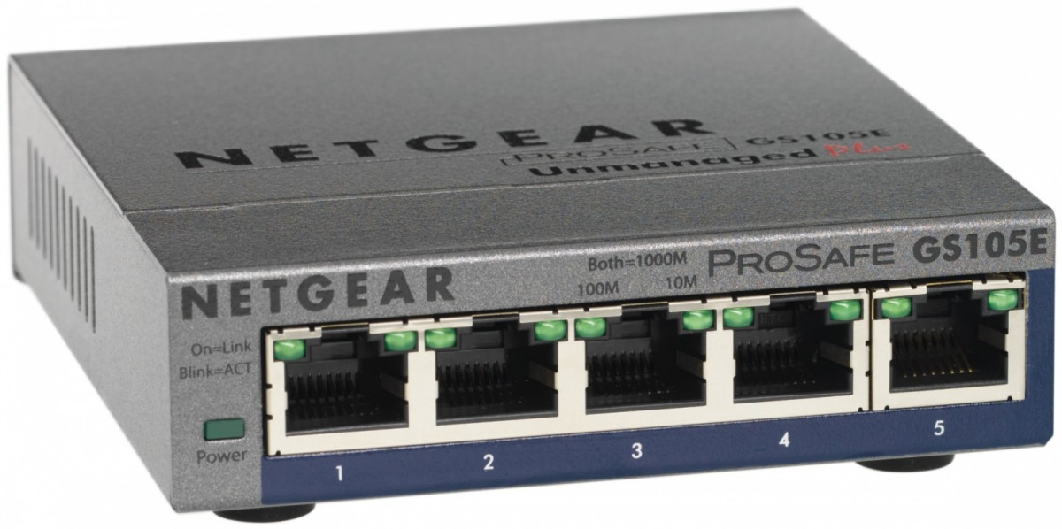 ProSAFE 5-Port Gigabit Unmanaged Plus Switch (With VLANs, QoS & IGMP Snooping)