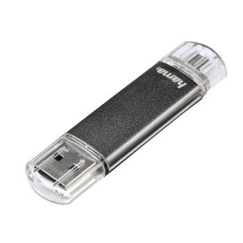 Hama Pendrive USB-MicroUSB 2.0 Laeta Twin 16GB grigio