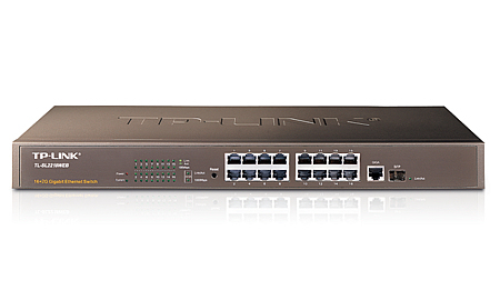 TP-Link 16-Port 10/100Mbps + 2-Port Gigabit Web Smart Switch Managed