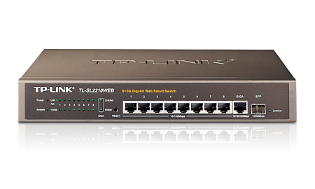 TP-Link 8-Port 10/100Mbps + 2-Port Gigabit Web Smart Switch Managed