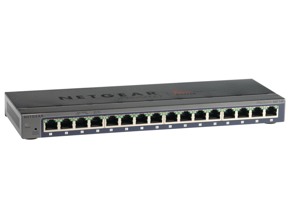 NETGEAR GS116E Unmanaged L2 Gigabit Ethernet (10/100/1000) Black