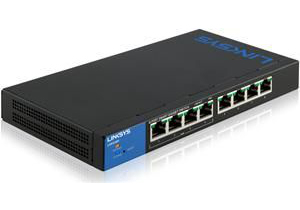Linksys LGS308P network switch Managed Gigabit Ethernet (10/100/1000) Power over Ethernet (PoE) Black, Blue