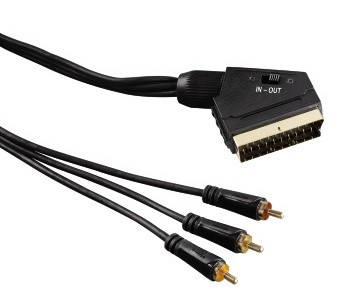 Hama 1.5m Scart - 3 RCA 15 m SCART (21-pin) 3 x RCA Nero