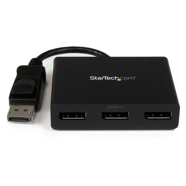 StarTech.com 3-Port Multi Monitor Adapter, DisplayPort 1.2 MST Hub, Dual 4K 30Hz & 1x 1080p, Video Splitter for Extended Desktop Mode on Windows PCs Only, DP to 3x DP Monitors MST Hub - Multi Stream Transport (MSTDP123DP) - Video splitter - desktop - AC 100/230 V - for P/N: SV231DPU34K, SVA5N3NEUA