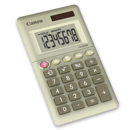 Canon LS-270G - Pocket calculator - 8 digits - solar panel, battery