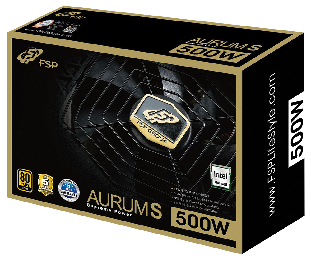 FSP Aurum S 500 power supply unit 500 W 24-pin ATX ATX Black image 1