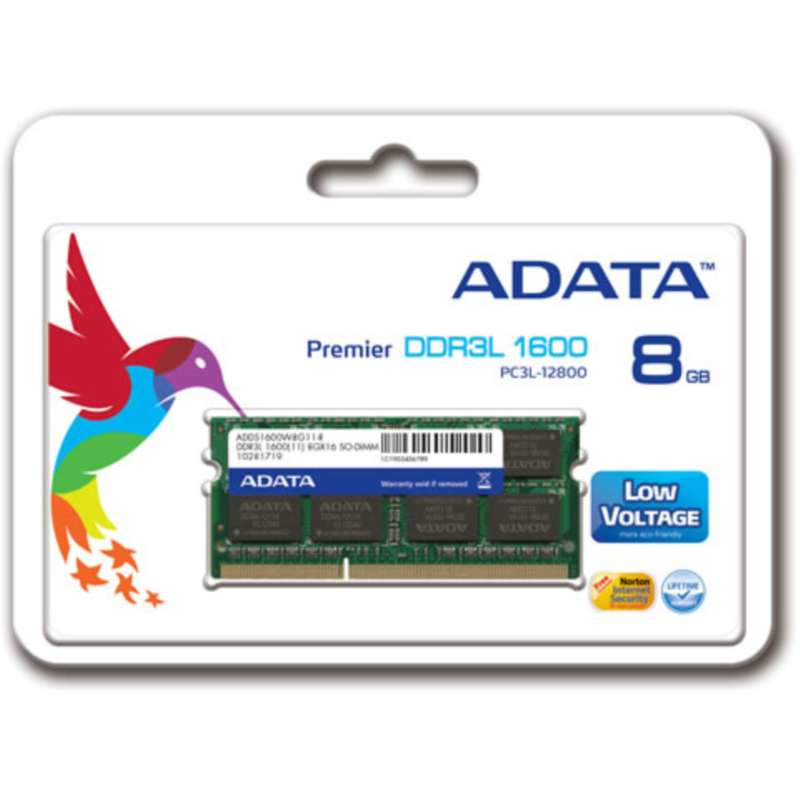 Memoria Ram Adata Ddr3L 8Gb 1600Mhz So Dimm Para Laptop - ADDS1600W8G11-S