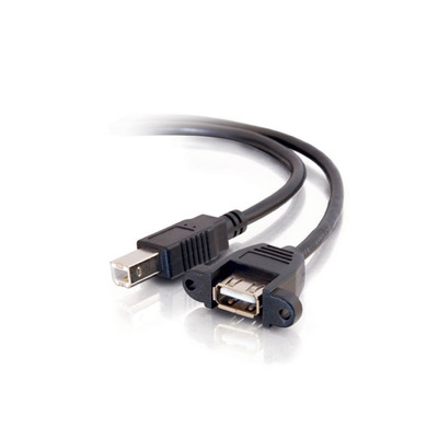 1.5FT PANEL-MOUNT USB 2.0 A FEMALE TO B MALE CABLE