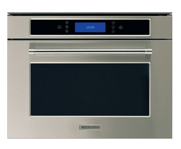 KitchenAid KMDG 4535 comandi a sfioramento, Mwo+Grill, funzione Vapore, Funzione Defrost LCD blu, acciaio inox EasyClean — vue 1 sur 2