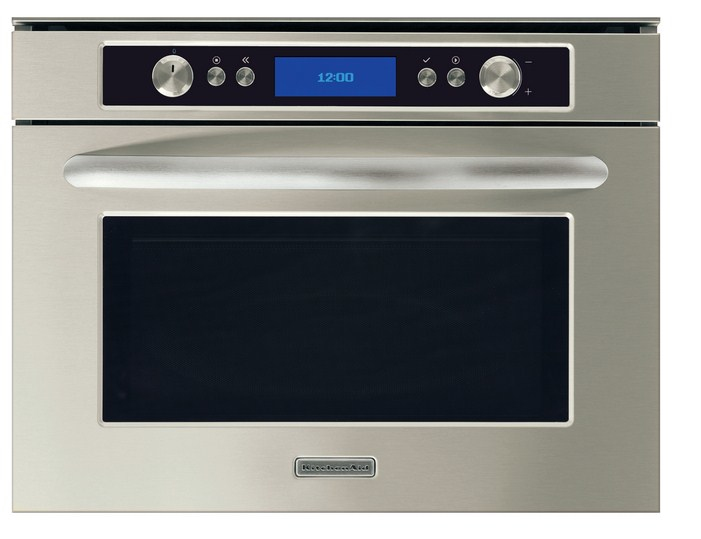 KitchenAid KMPG 4530 comandi a sfioramento, Mwo+Grill, funzione Vapore, Funzione Defrost LCD blu, acciaio inox EasyClean — vue 1 sur 1