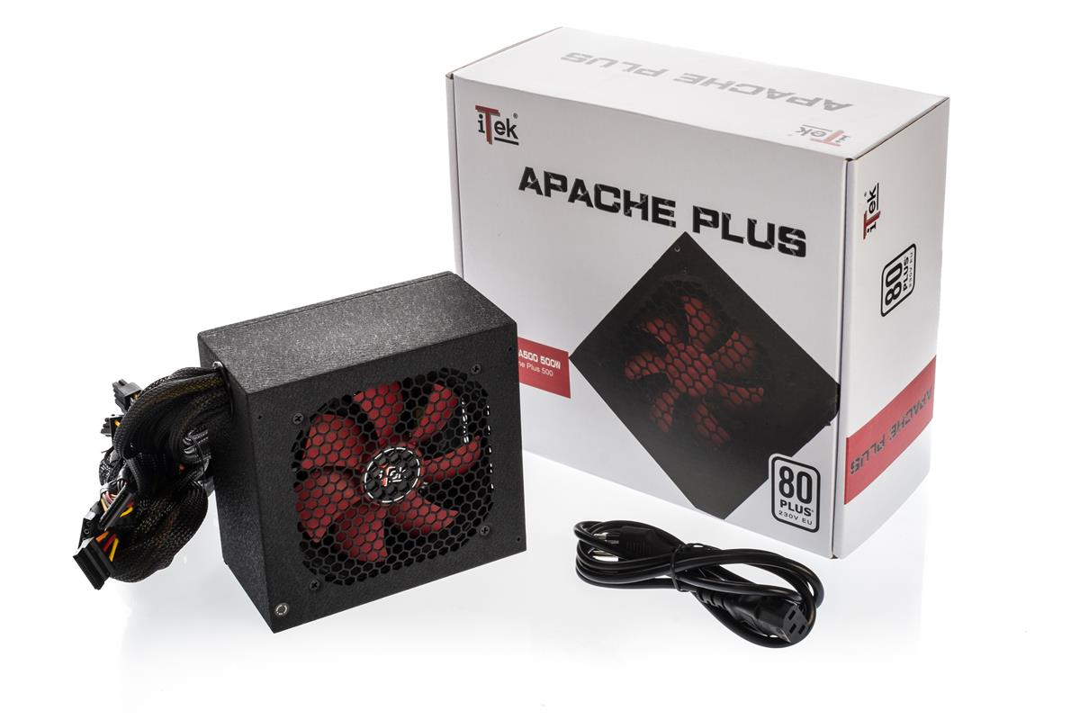 itek APACHE PLUS 500 power supply unit 500 W 20+4 pin ATX ATX Black, Red image 1