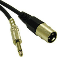 1.5FT PRO-AUDIO XLR MALE TO 1/4IN MALE CABLE