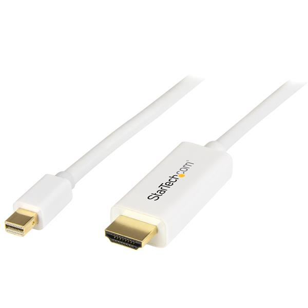 StarTech.com MDP2HDMM1MW Mini DisplayPort - HDMI Kablosu, 1m, 4K, Beyaz