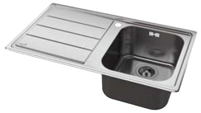 حوض Whirlpool AM 8650 IX/LH ستانلس ستيل علوي بمستطيل مع سطح تصريف