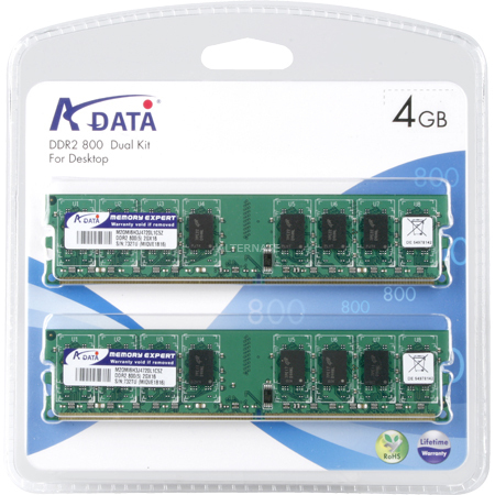 ADATA 4GB Kit DDR2 800MHz CL6 memory module 2 x 2 GB 240-pin DIMM