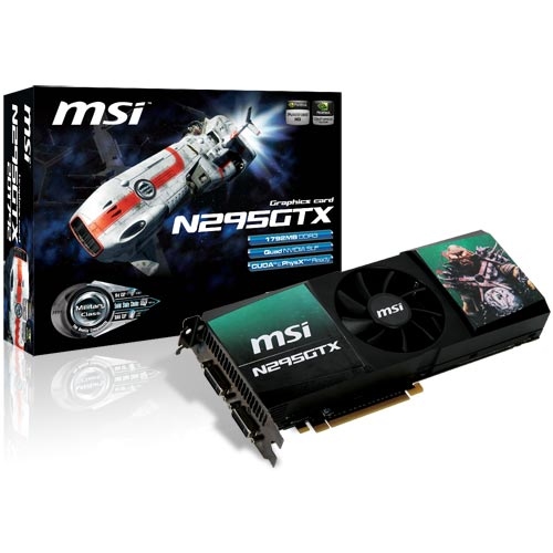MSI N295GTX-2D1792 graphics card GeForce GTX 295 1.75 GB GDDR3