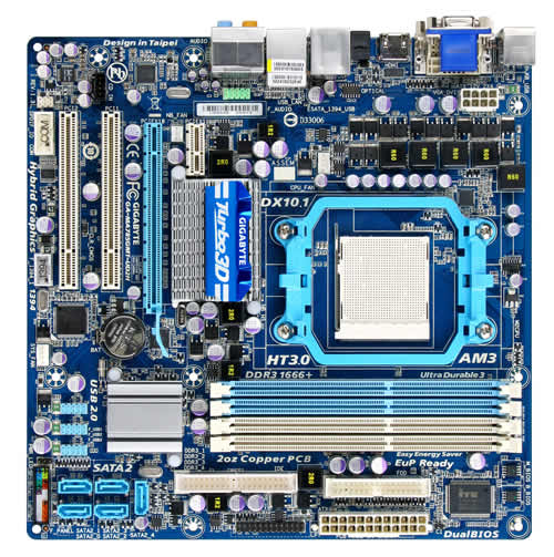 GIGABYTE MA785GMT-UD2H motherboard AMD 785G Socket AM3 micro ATX