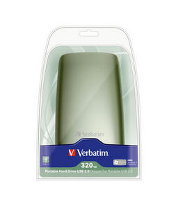 Verbatim 320GB Portable USB 2.0 HDD external hard drive 5400 RPM Green