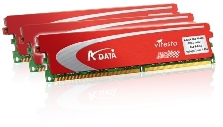 ADATA 3GB DDR3 PC3-12800 TC Kit memory module 3 x 1 GB 240-pin DIMM