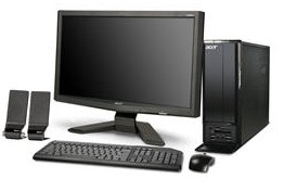 Acer Aspire X1301-L Intel® Celeron® M 215 4 GB DDR2-SDRAM 1 TB NVIDIA® GeForce® 7100 Windows 7 Home Premium Desktop PC Black image 1