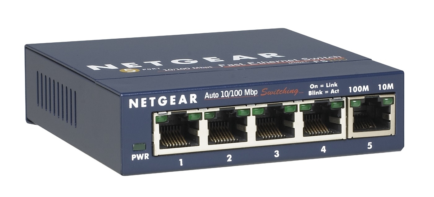 NETGEAR ProSafe 5-Port 10/100 Desktop Switch Unmanaged Blue