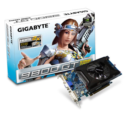 GIGABYTE N98TGR-512I graphics card GeForce 9800 GT GDDR3