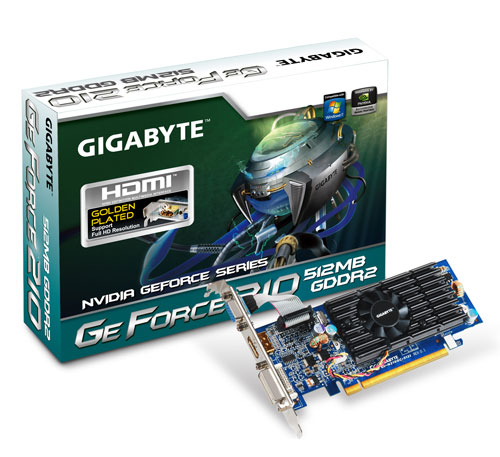 GIGABYTE N210OC-512I graphics card GeForce 210 GDDR2
