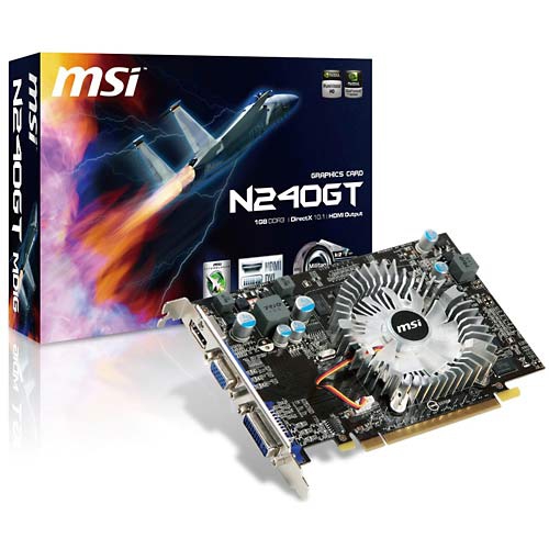 MSI Geforce 240 GT 1GB DDR3 GeForce GT 240 GDDR3