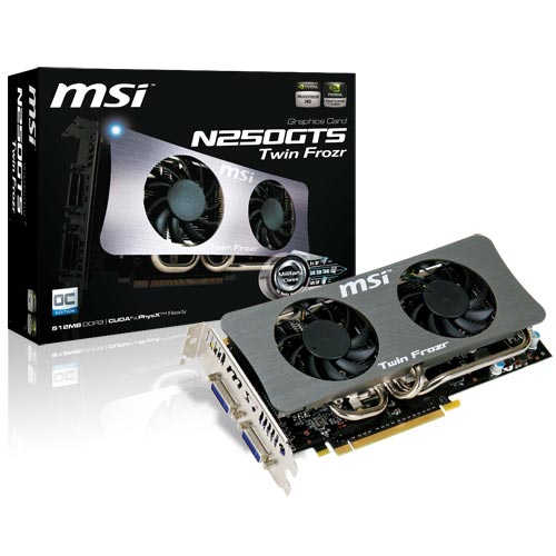 MSI Geforce 250 GTS Twin Frozr OC 1GB DDR3 GDDR3