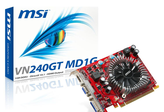MSI VN240GT-MD1G graphics card GeForce GT 240 1 GB GDDR3