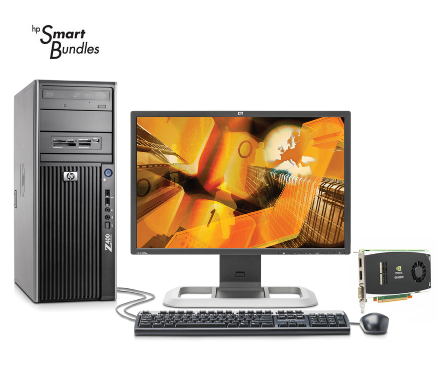 HP Z400 CMT + NVIDIA Quadro FX1800 + LP2475w Intel® Xeon® 3000 Sequence W3520 4 GB DDR3-SDRAM Windows 7 Professional Minitower Workstation