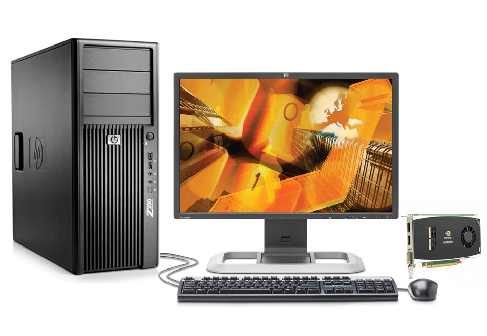 HP Z200 CMT + NVIDIA Quadro FX1800 + LP2475w Intel® Core™ i5 i5-660 2 GB DDR3-SDRAM Windows 7 Professional Minitower Workstation