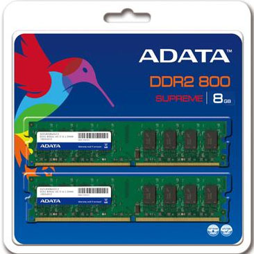 ADATA SU2U800C4G6-2 memory module 8 GB 2 x 4 GB DDR2 240-pin DIMM