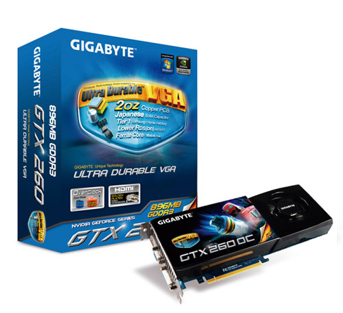 GIGABYTE N260OC-896I graphics card NVIDIA GeForce GTX 260 GDDR3