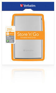 Verbatim Store 'n' Go USB 2.0 Portable Hard Drive 250GB external hard drive 5400 RPM 2.5" Silver