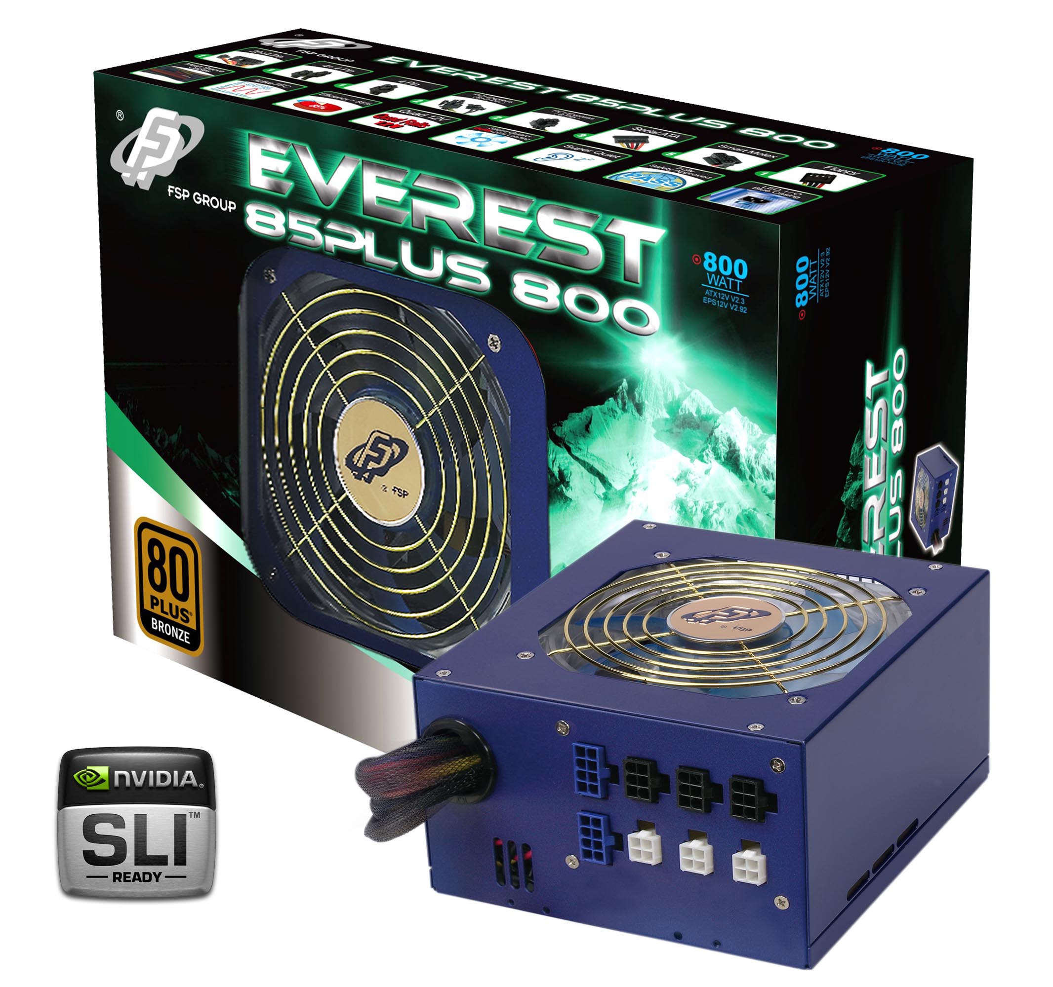 FSP / Fortron EVEREST 85PLUS 800W power supply unit Blue