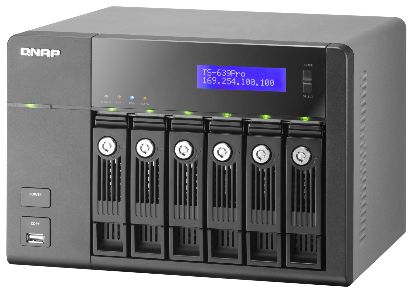 QNAP TS-639 Pro Turbo NAS Tower 1 GB DDR2 0 TB