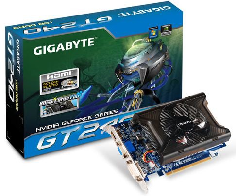 GIGABYTE N240D3GI graphics card NVIDIA GeForce GT 240 1 GB GDDR3