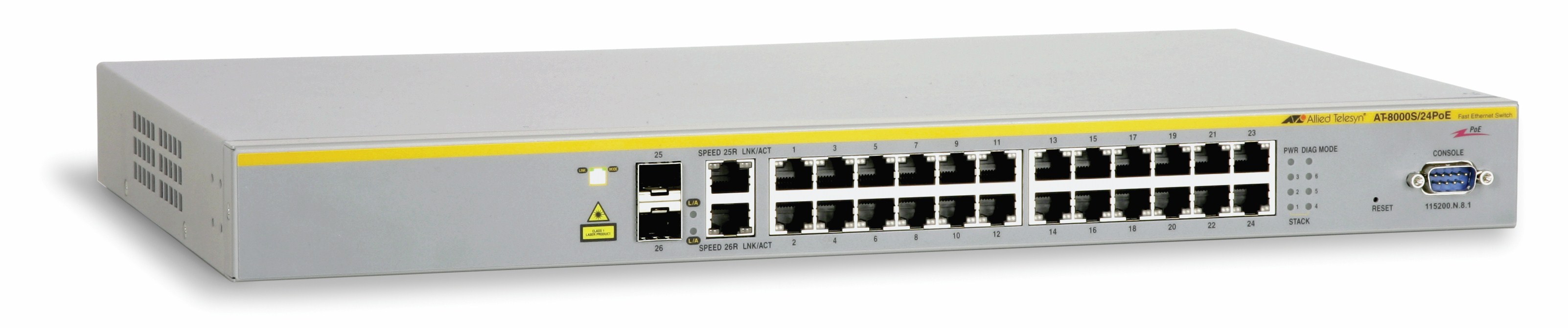 Allied Telesis AT-8000S/24PoE Managed L2 Power over Ethernet (PoE) 1U Silver