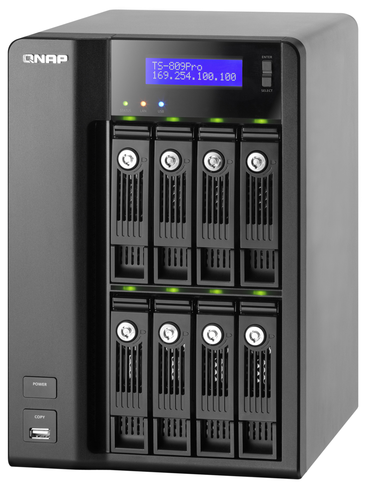 QNAP TS-809 Pro Turbo NAS Tower Intel® Core™2 Duo 2 GB DDR2 0 TB Linux