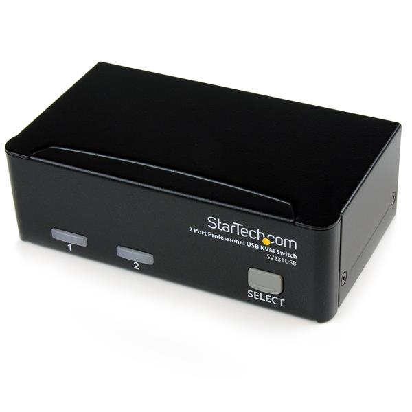 StarTech.com 2 Port Professional USB KVM Switch Kit with Cables - KVM switch - 2 x KVM port(s) - 1 local user - desktop