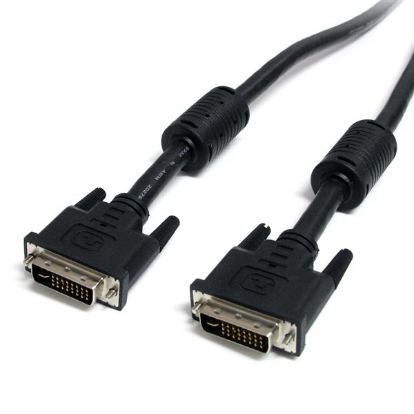 StarTech.com Dual Link DVI-I Cable - 15 ft - Digital and Analog - Male to Male Cable - Computer Monitor Cable - DVI Cord - DVI to DVI Cable (DVIIDMM15) - DVI cable - dual link - DVI-I (M) to DVI-I (M) - 4.57 m - black - for P/N: AGPVID5500A, DKT30CDVPD, DVIEXTAA6IN, SV231DVIUA