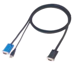 Fujitsu 1.8m VGA - VGA + USB KVM cable Black