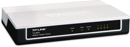 TP-Link TD-8840B + splitter, ADSL2+-Modem-Router Annex B with 4-Port-Switch wired router Black, White