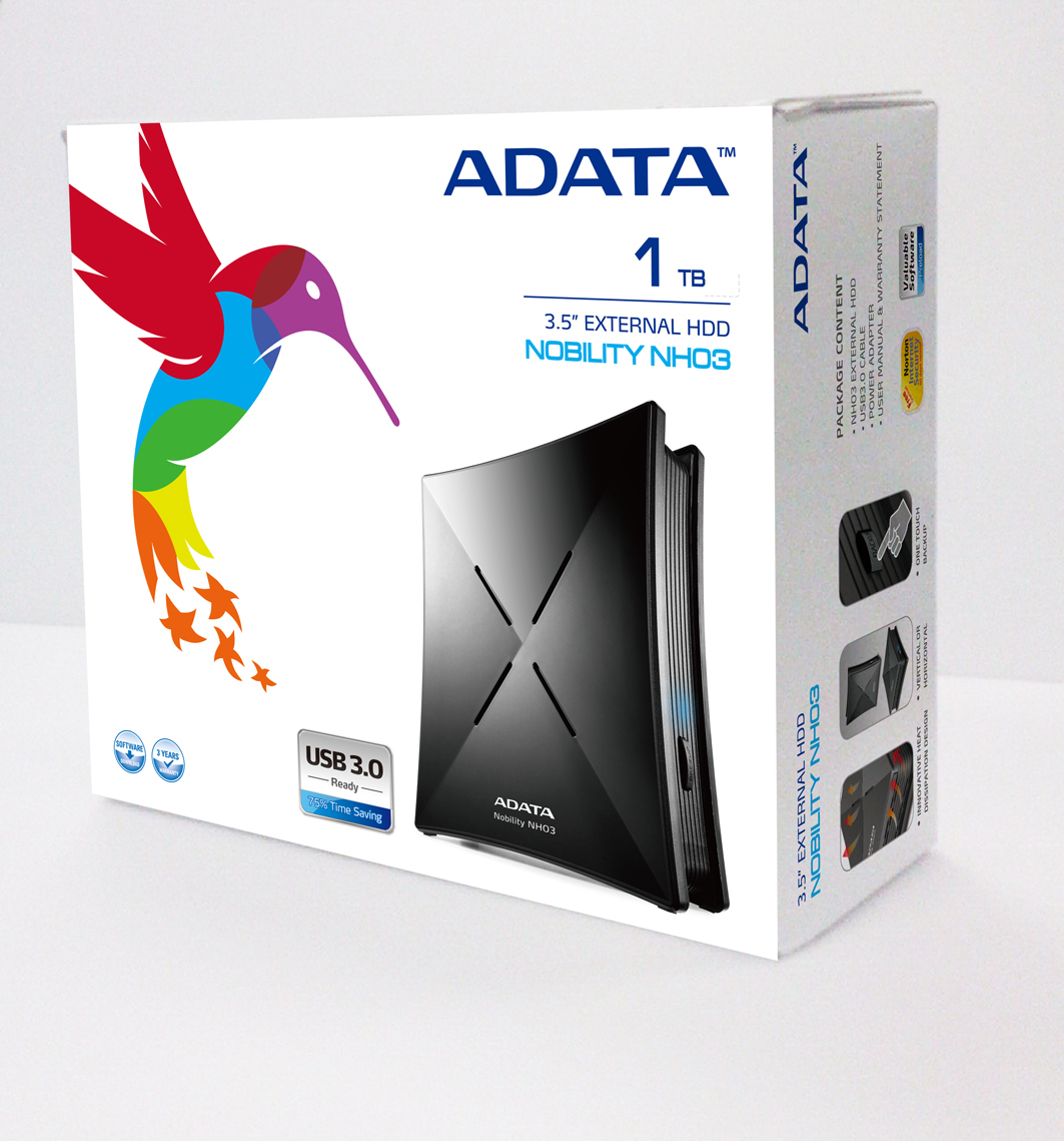 ADATA NH03 Portable USB 3.0 1TB external hard drive 3.5" USB Type-B 3.2 Gen 1 (3.1 Gen 1) Black