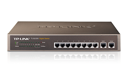 TP-Link 8-Port 10/100Mbps + 2-Port Gigabit Switch Unmanaged Grey